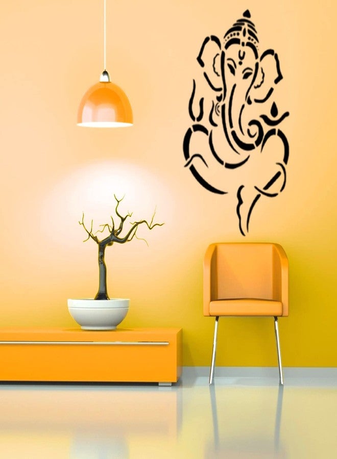 ARandNJ مجموعة استنسل ARandNJ للرسم على الجدران (المقاس: 16 × 24 بوصة) الموضوع: غانيشا، تصميم قابل لإعادة الاستخدام، مناسب لغرفة النوم وغرفة المعيشة (عبوة من قطعة واحدة) - Image 3